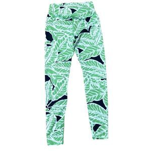 Alo Yoga Green Palm Print Athleisure Leggings Tights Medium